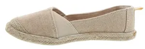 Sugar Womens Evermore Comfortable Slip on Espadrille, Natual Metallic, Size 7.5