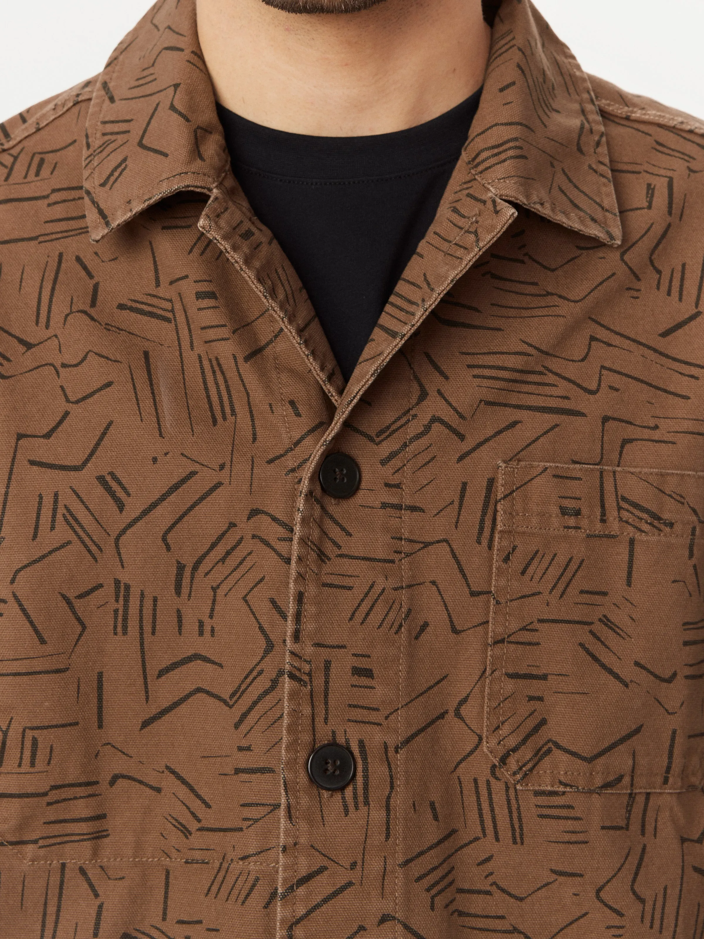 The Abstract Chore Overshirt in Walnut