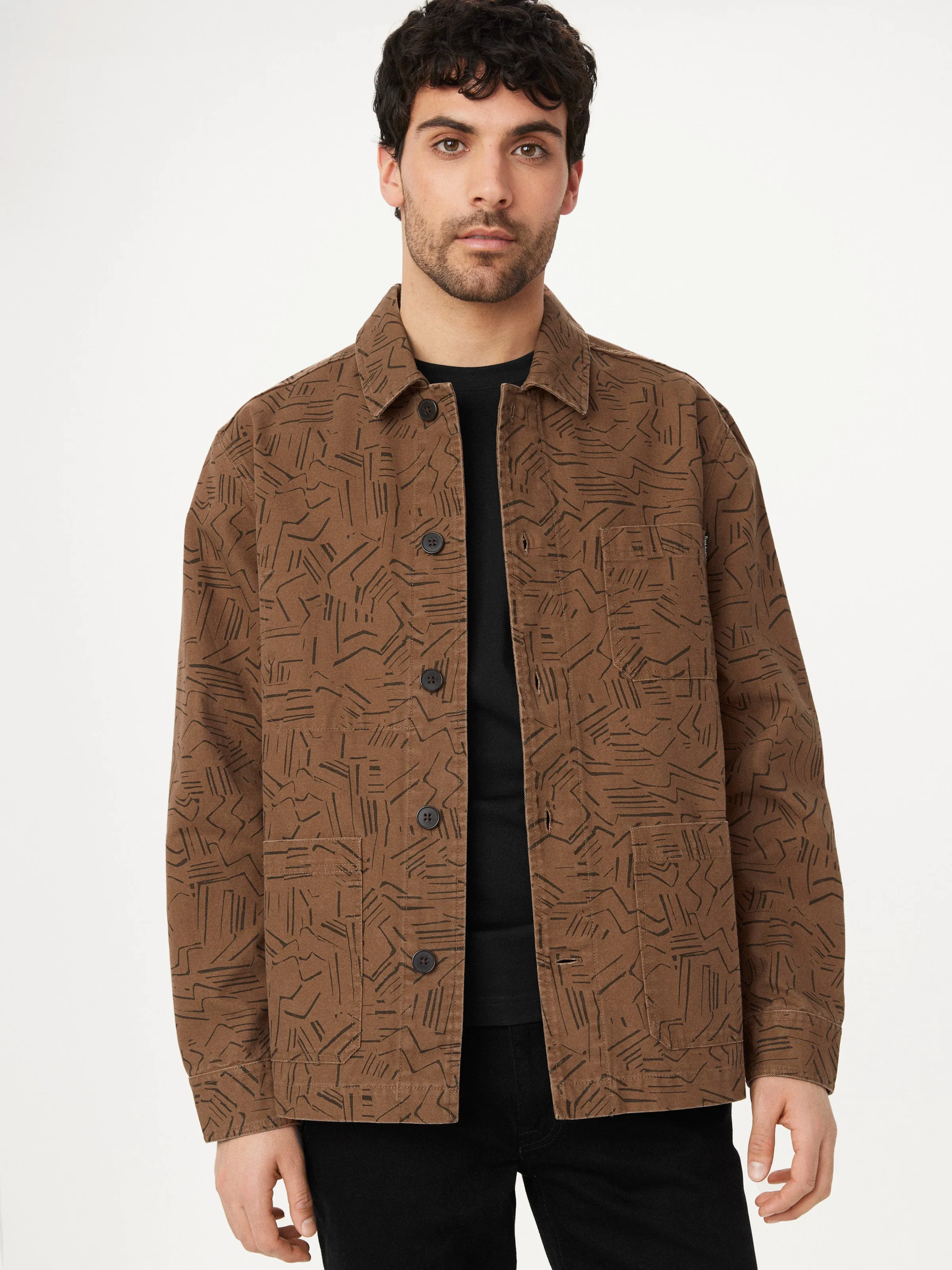 The Abstract Chore Overshirt in Walnut