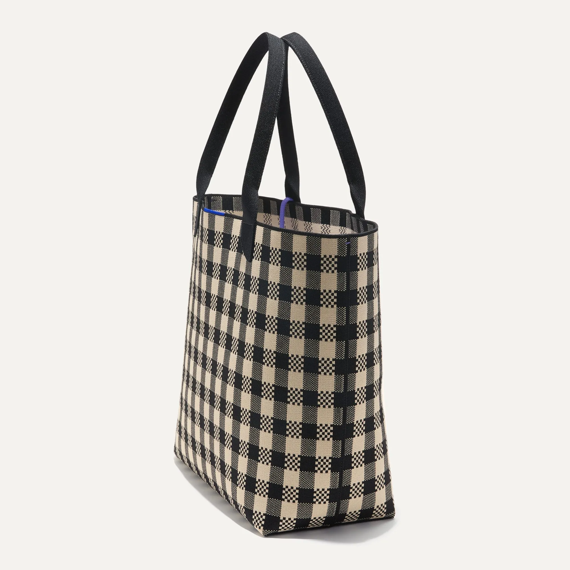 The Lightweight Tote - Black and Canvas Gingham