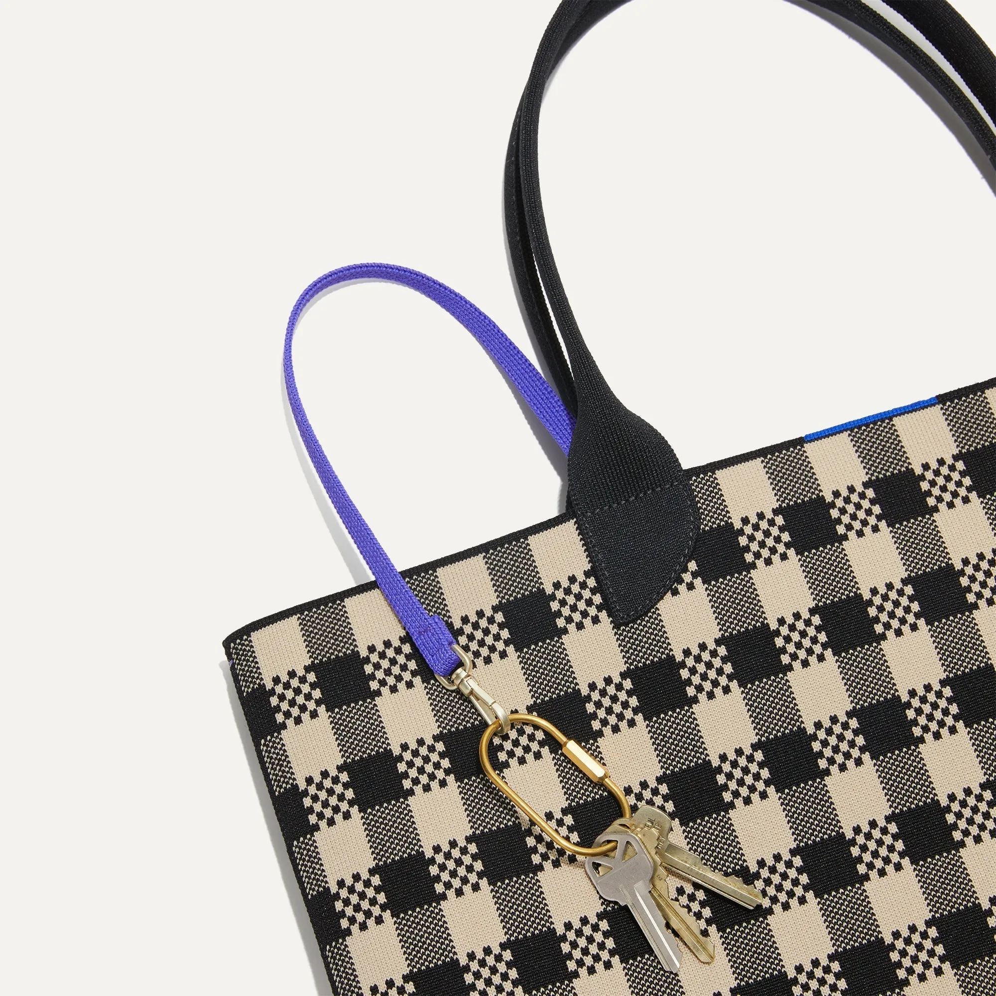 The Lightweight Tote - Black and Canvas Gingham