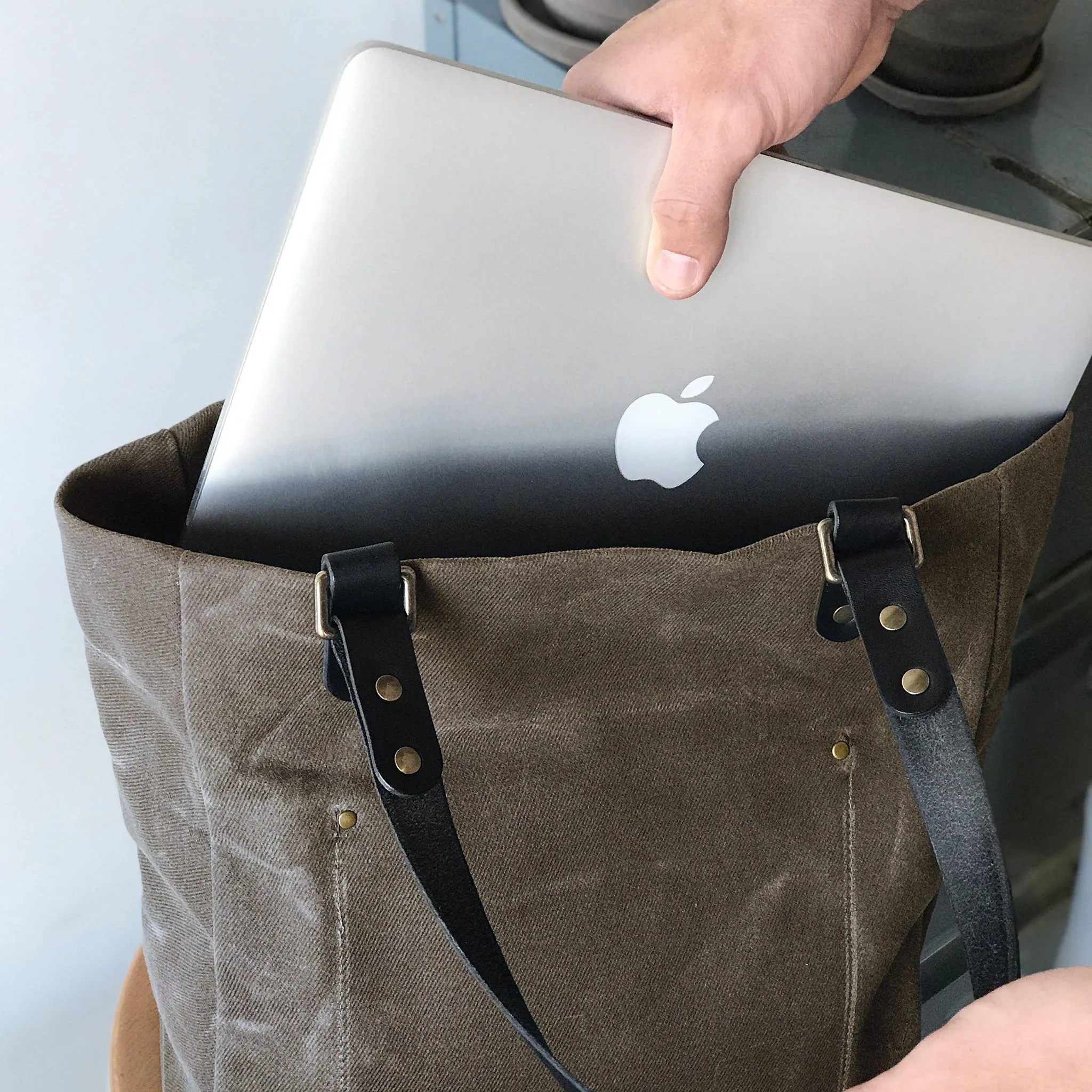 Utility Waxed Canvas Tote Bag