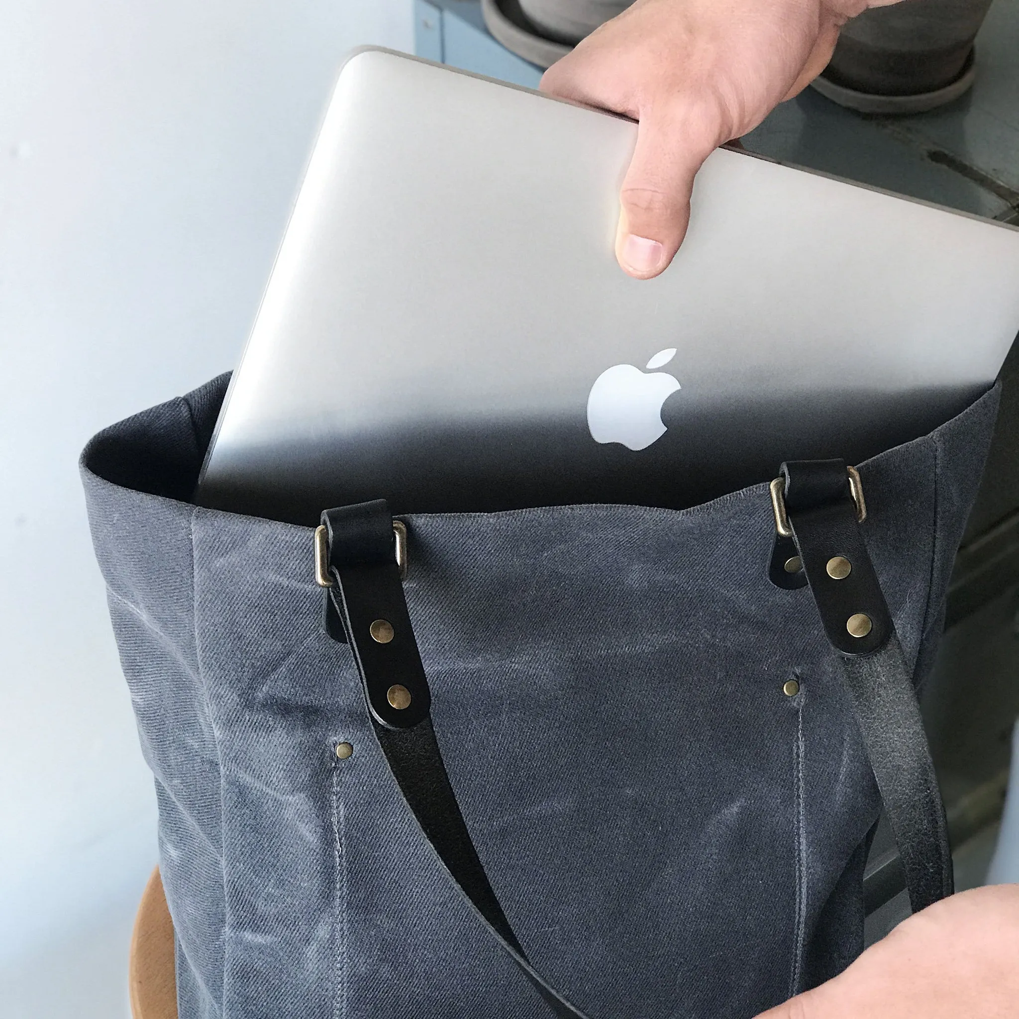 Utility Waxed Canvas Tote Bag