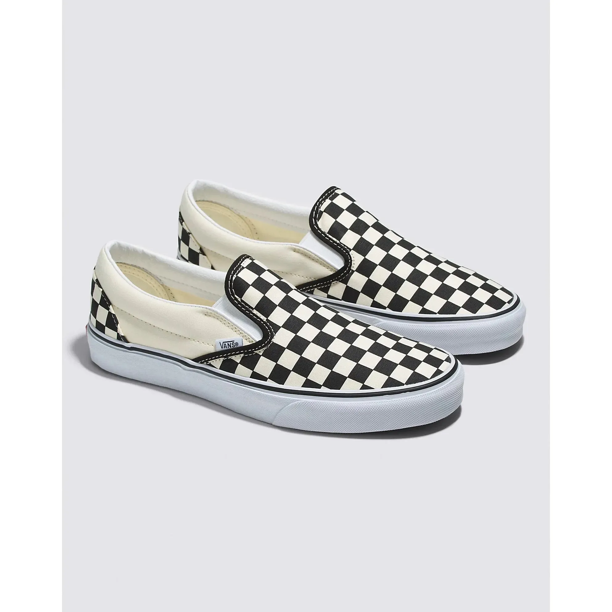 Vans Classic Slip-On Checkerboard Shoe in Black Off White