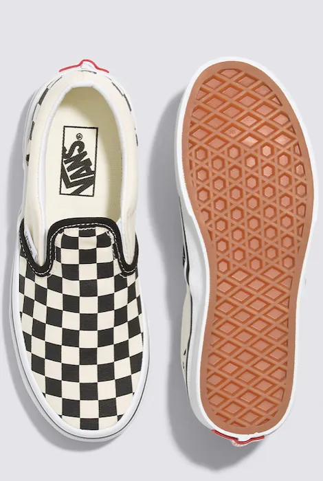 VANS YOUTH CLASSIC SLIP-ON CHECKERBOARD BLACK/WHITE