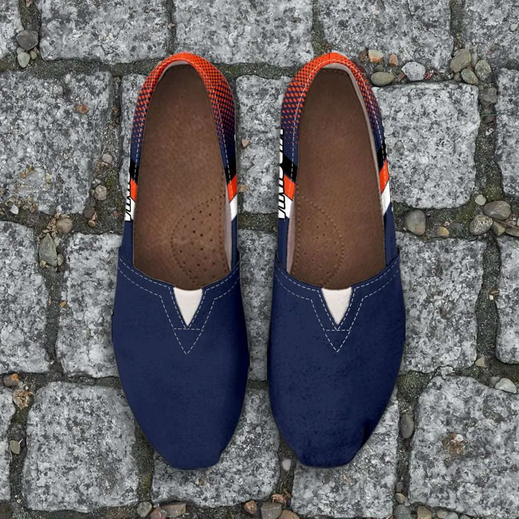 Wahoo Virginia Cavaliers Basketball Fans Casual Canvas Slip on Shoes Women's Flats