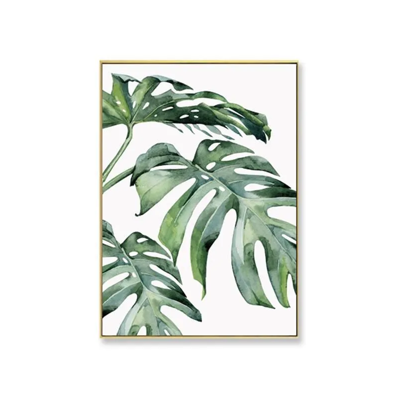 Watercolor Leaves Wall Art Canvas Prints (60x80cm)