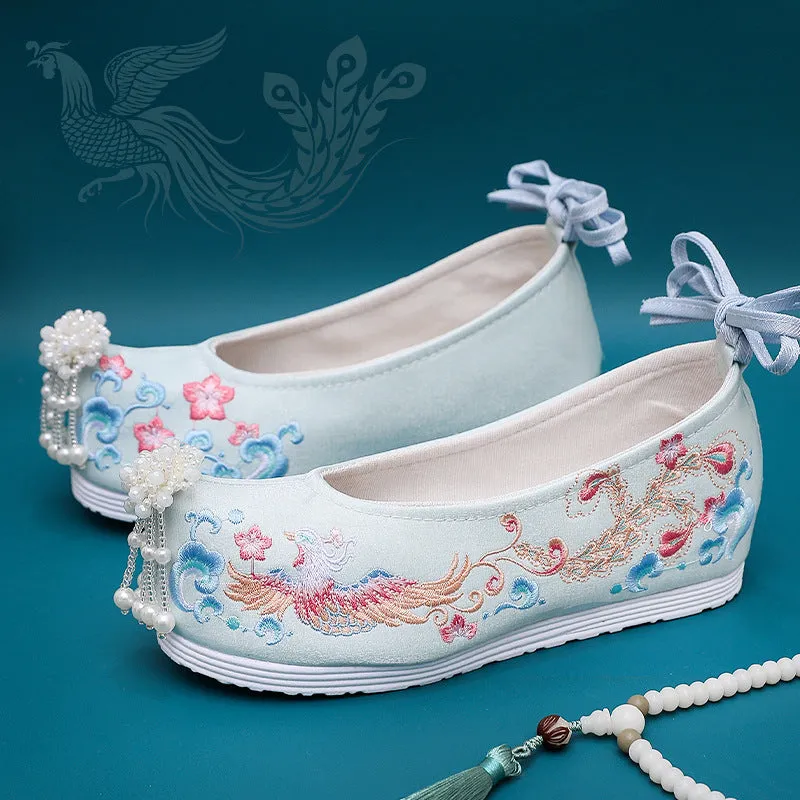 Wedding Ethnic Style Chinese Red Embroidery Canvas Shoes