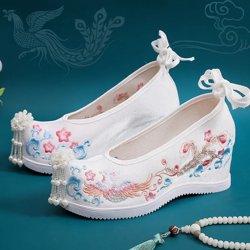 Wedding Ethnic Style Chinese Red Embroidery Canvas Shoes