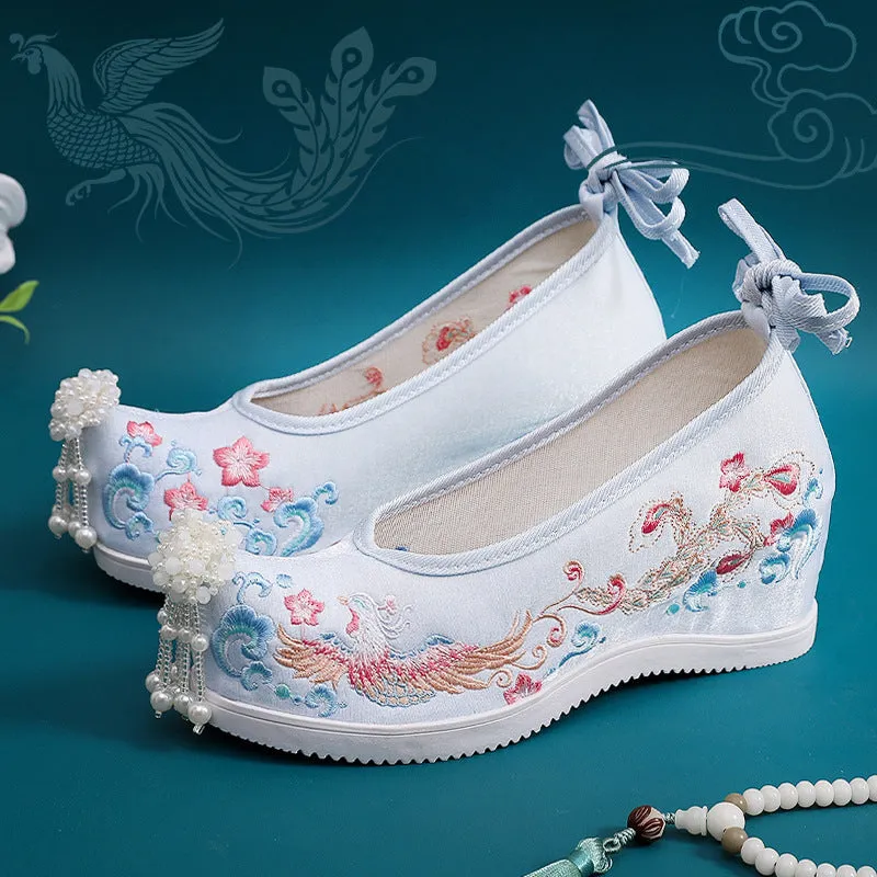 Wedding Ethnic Style Chinese Red Embroidery Canvas Shoes