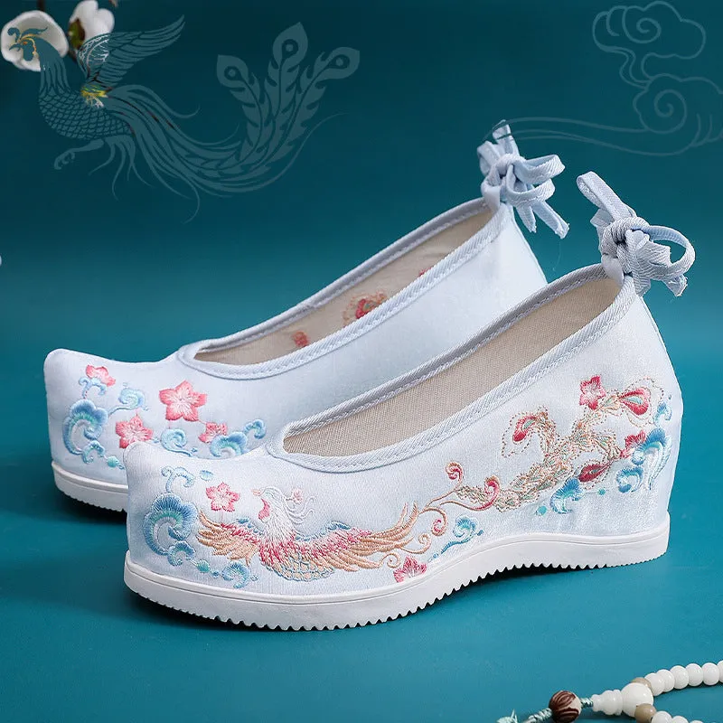 Wedding Ethnic Style Chinese Red Embroidery Canvas Shoes