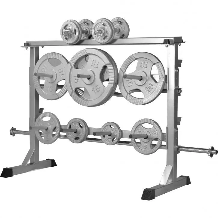 Weight Plate and Dumbbell Rack - Silver