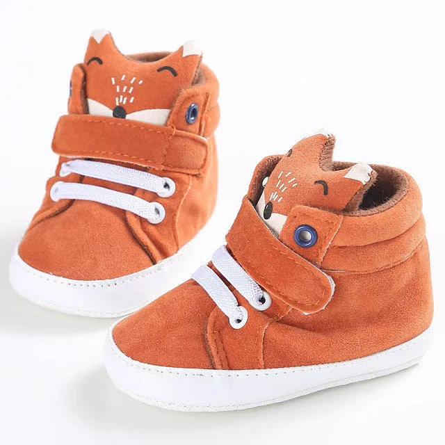 winter baby shoes Cotton Cloth kids Girl Boys Fox High Help first walker Canvas Sneaker Anti-slip Soft Sole Toddler footwear