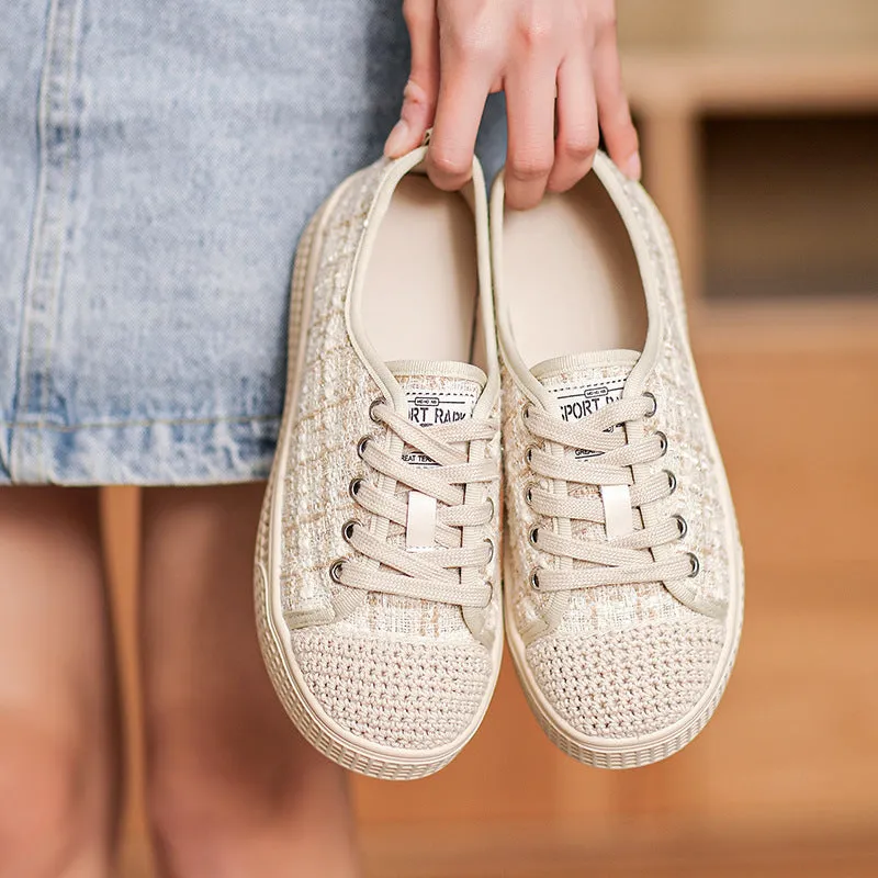 Women Fashion Minimalist Canvas Soft Flat Casual Shoes