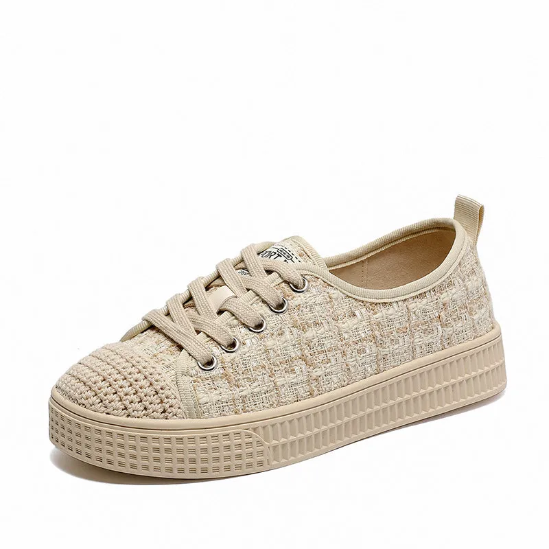 Women Fashion Minimalist Canvas Soft Flat Casual Shoes