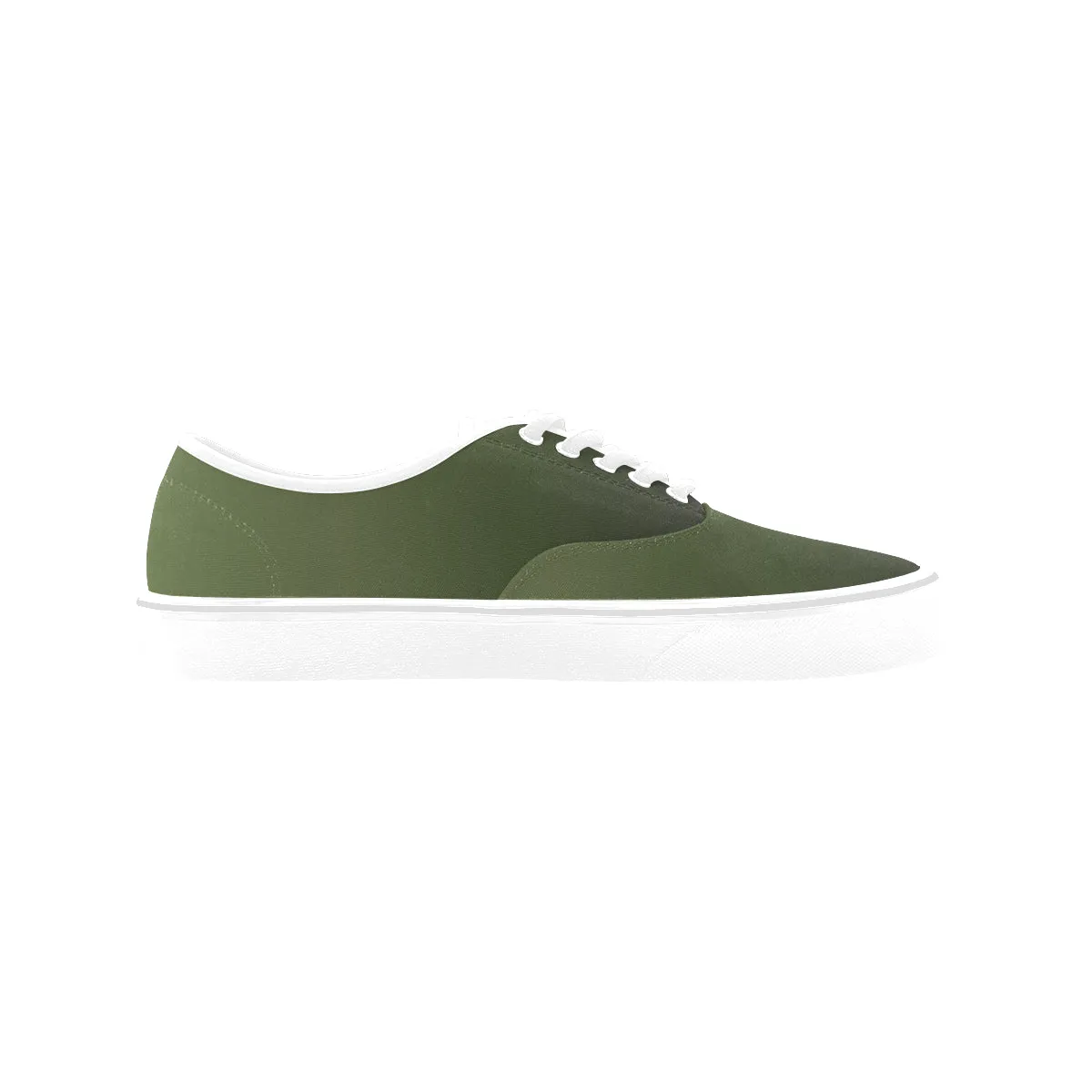 Women's Big Size Olive Gradient Print Low Top Canvas Shoes