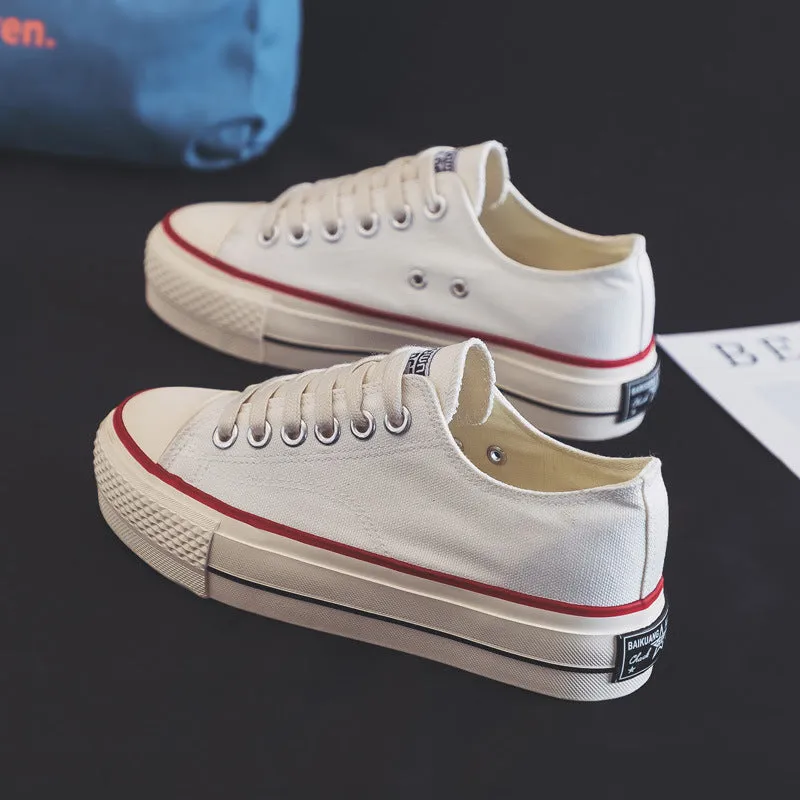 Women's Height Increasing Replica Korean Style Versatile Canvas Shoes