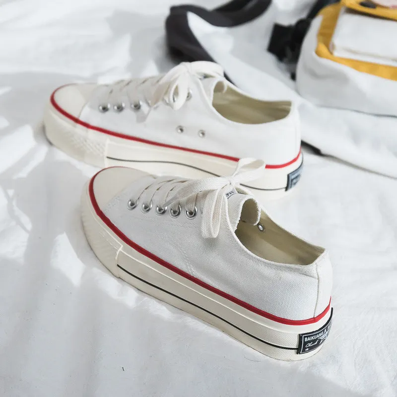 Women's Height Increasing Replica Korean Style Versatile Canvas Shoes