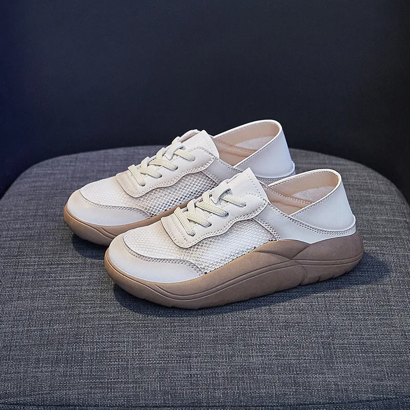 Women's Summer Mesh Breathable White Korean Canvas Shoes