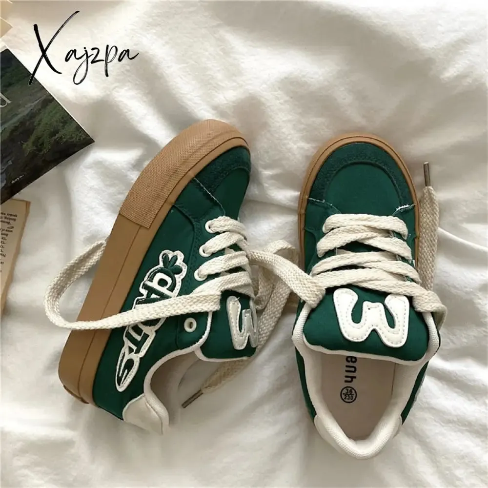 Xajzpa Designer Women's Sneakers Casual Spring Autumn Lace Up Fashion Woman Platform  Flats Sneakers Shoes Female Sports Shoes Tennis