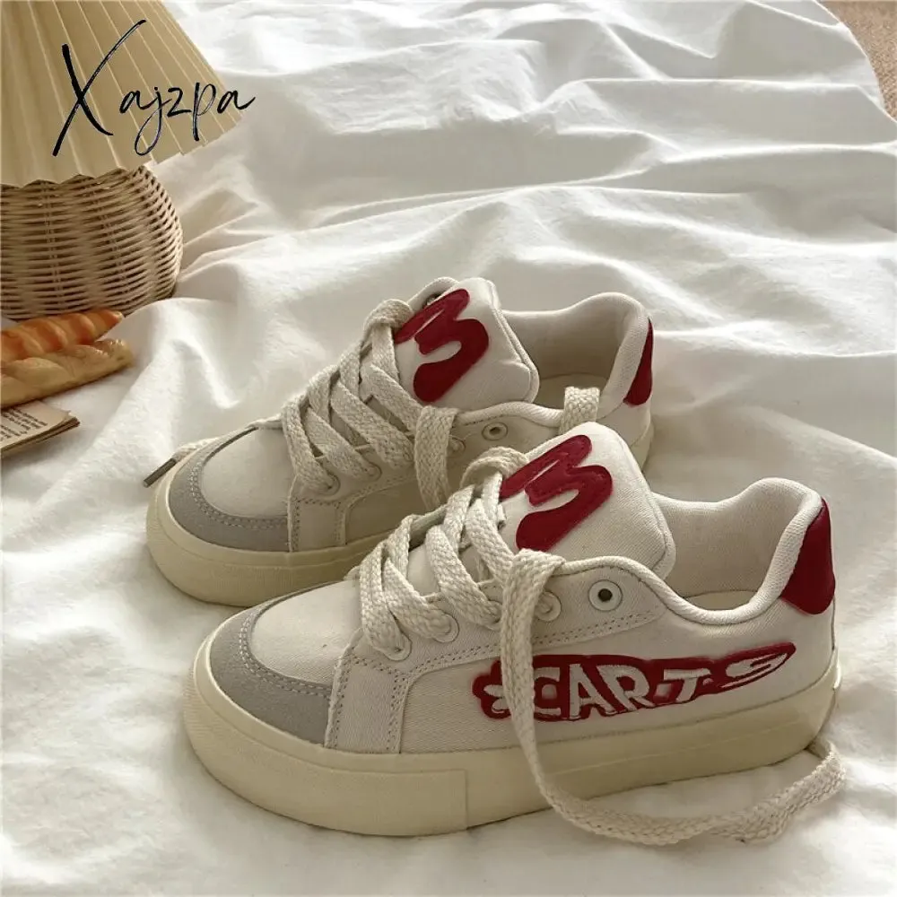 Xajzpa Designer Women's Sneakers Casual Spring Autumn Lace Up Fashion Woman Platform  Flats Sneakers Shoes Female Sports Shoes Tennis