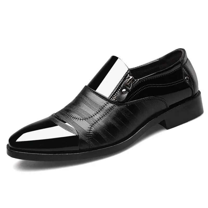 Yeknu Italian Black Formal Shoes Men Loafers Wedding Dress Shoes Patent Leather Oxford Shoes for Men's Leather Shoes