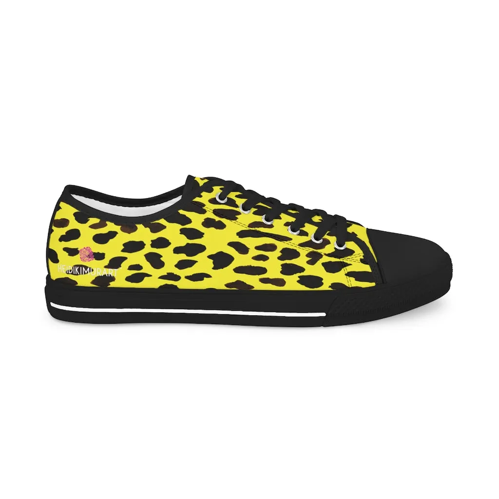 Yellow Leopard Men's Tennis Shoes, Yellow Leopard Animal Print Best Fashion Men's Low Top Sneakers  (US Size: 5-14)