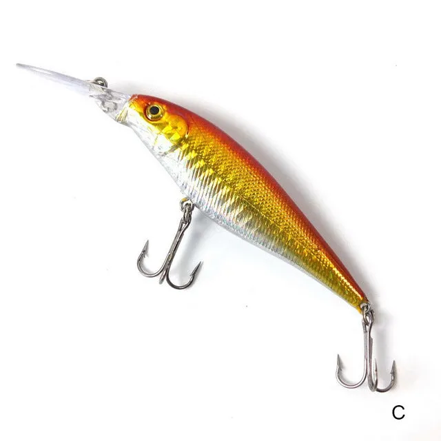 YTQHXY 2017 Good Fishing Lure Minnow 11cm 10g Artificial Hard Bait 6# Hook 3D Eyes Wobbler Crankbait YE-73Y