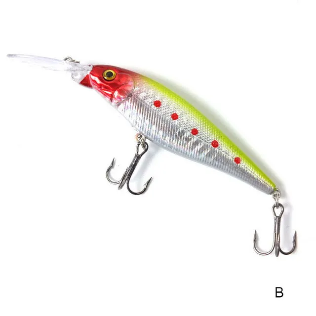 YTQHXY 2017 Good Fishing Lure Minnow 11cm 10g Artificial Hard Bait 6# Hook 3D Eyes Wobbler Crankbait YE-73Y