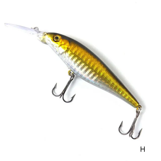 YTQHXY 2017 Good Fishing Lure Minnow 11cm 10g Artificial Hard Bait 6# Hook 3D Eyes Wobbler Crankbait YE-73Y